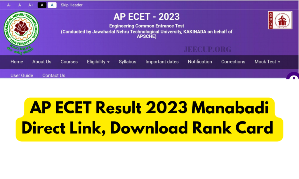 AP ECET Result 2024 Manabadi Direct Link cets.apsche.ap.gov.in